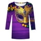 thumbnail image 4 of RKSTN Mardi Gras 3/4 Length Sleeve Womens Tops Oversized Crewneck Carnival Graphic Printed Three Quarter Sleeve T Shirt Women Casual Round Neck Funny Tuesday Carnival Party Loose Short Sleeve Shirt, 4 of 6