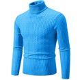 thumbnail image 1 of Suéter de cuello alto de color sólido para hombre, novedad de 2024, negro, blanco y azul real, jersey informal sencillo a la moda para hombre, 1 of 5
