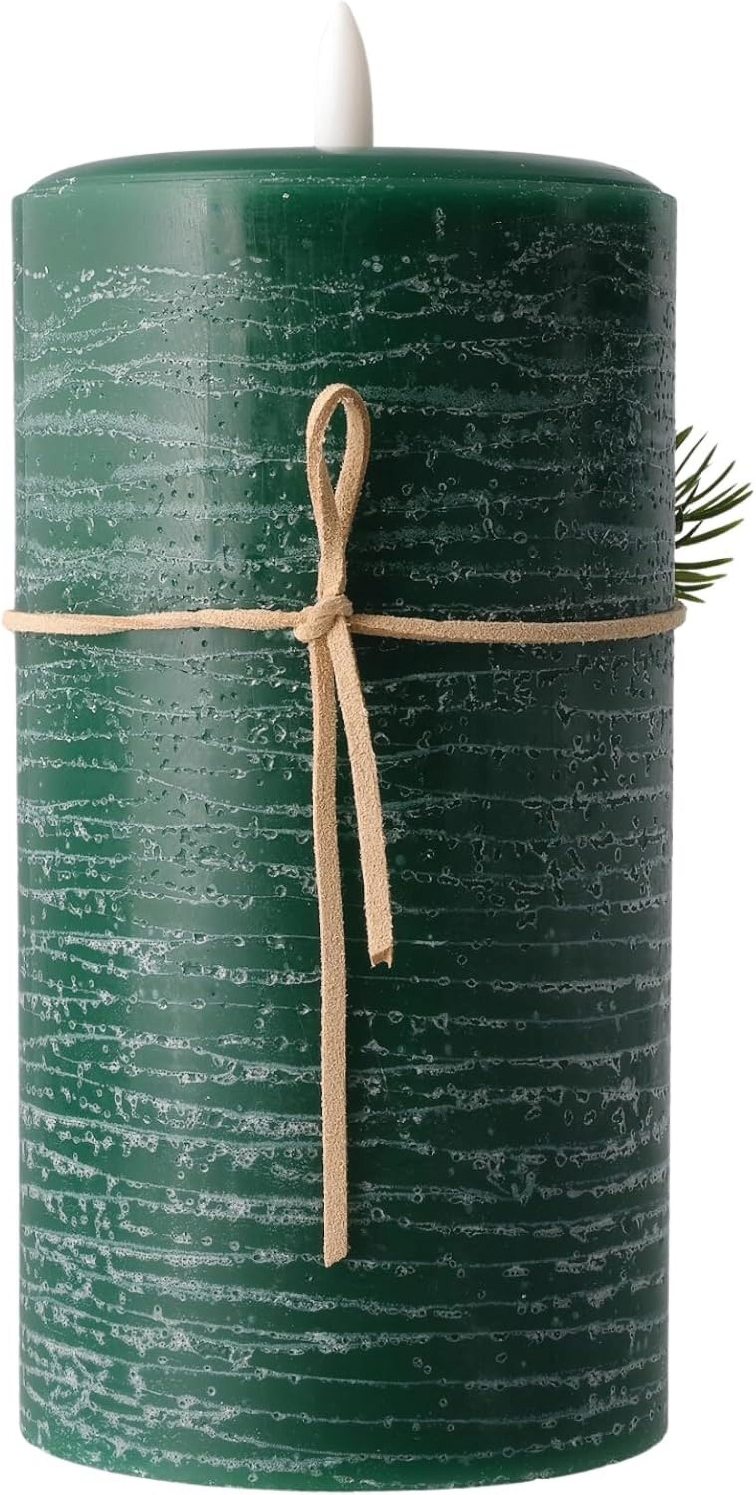 LumiPur Signature Christmas Collection LED Flameless Pillar Candle, Evergreen, 3.5" x 7"