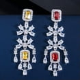 thumbnail image 5 of Yellow Topaz CZ Flower Drop Necklace Earrings Jewelry Sets for Wedding Banquet, 5 of 7