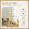 thumbnail image 3 of 53" Cat Tree Tower, Kitten Activity Centre with Scratching Posts, Condo, Perches, Ladder, Hammock, Dangling Toys, Beige, 3 of 6