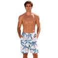thumbnail image 6 of Momasggi Mens Swim Trunks with Liner 2 in 1 Tropical Print Board Shorts Elastic Waist Drawstring Beach Short Lightweight Breathable Summer Swim Shorts with Pockets Multicolor S, 6 of 9