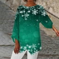 thumbnail image 1 of Meichang Hauts d'Automne pour Femmes Grande Taille T-Shirts Graphiques Pailletés Arbre de Noël Légers à Manches Longues Col Ras du Cou Chandail de Noël Hauts des Fêtes, 1 of 5