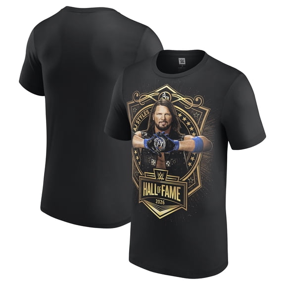 Men's Black AJ Styles WWE Hall of Fame 2026 Inductee T-Shirt
