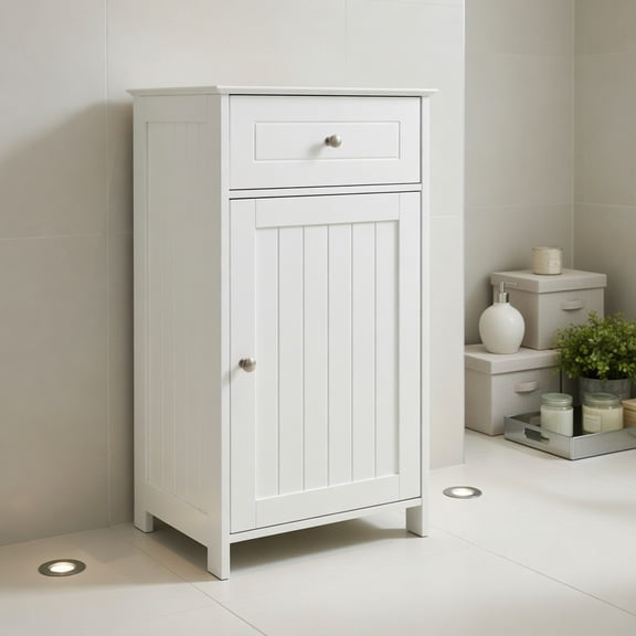 Topcobe Single Door Bathroom Cabinet with Adjustable Shelf and Drawer, Bathroom Furniture, Bathroom Storage Organizer