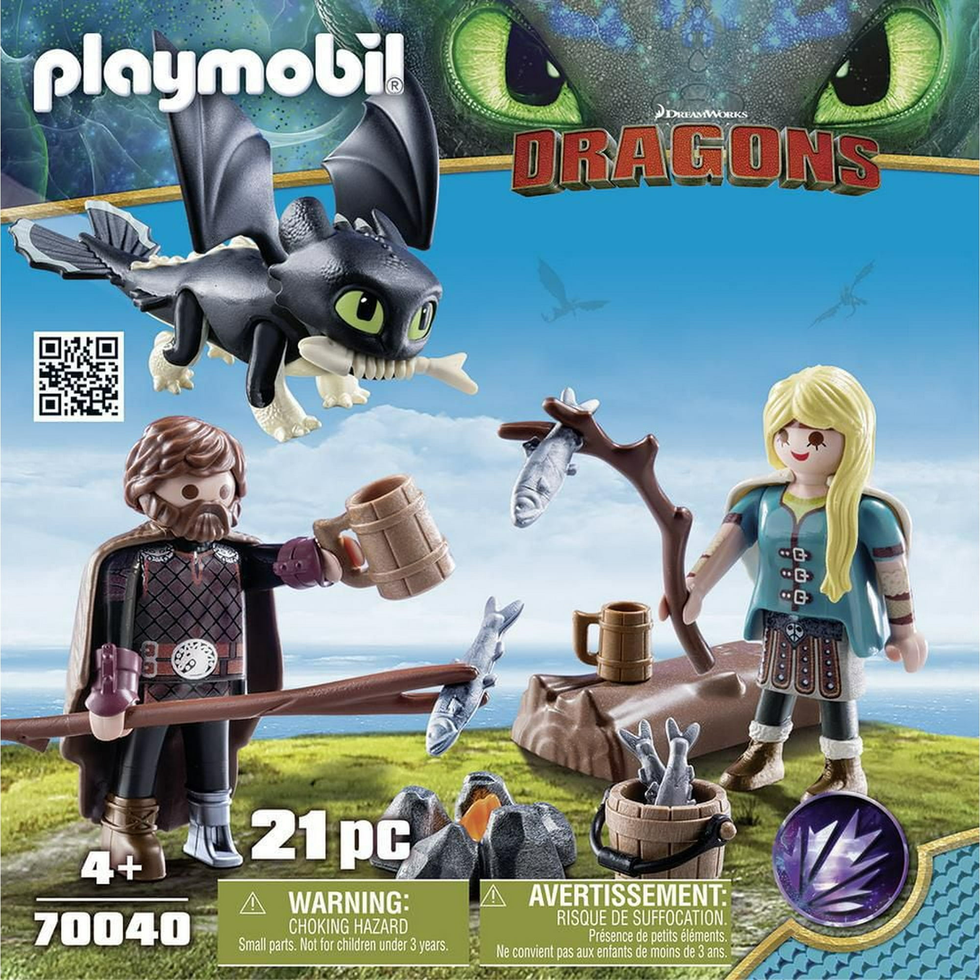 PLAYMOBIL Hiccup and Astrid with Baby Dragon 70040 Play Set