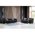 thumbnail image 1 of Elegant Black Velvet Sofa & Loveseat, 1 of 10
