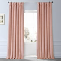 HPD Half Price Drapes Signature Apricot Blossom Plush Velvet Hotel Blackout Curtain (1 Panel), Apricot Blossom, 50W X 84L