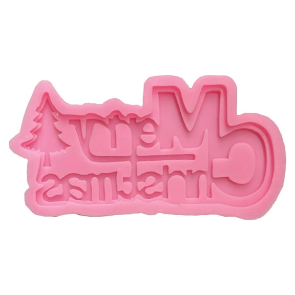 YIGSECU 3D Christmas Soap Molds Chocolate Candy Molds Cake Merry Christmas Font Shape