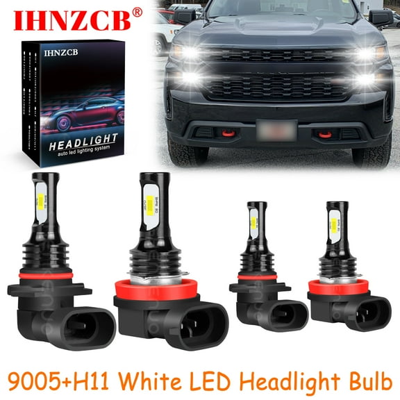 IHNZCB for Chevy Silverado 1500 WT Custom Trail Boss 2019-2021 White Led Headlights Bulb High Low Beam,9005 H11,HKB,Y08
