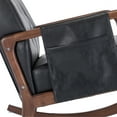 thumbnail image 6 of Rocking Chair with Ottoman, Mid-Century Modern Upholstered Fabric Rocking Armchair, Rocking Chair Nursery with Thick Padded Cushion, High Backrest Accent Glider Rocker Chair for Living Room, Black, 6 of 7