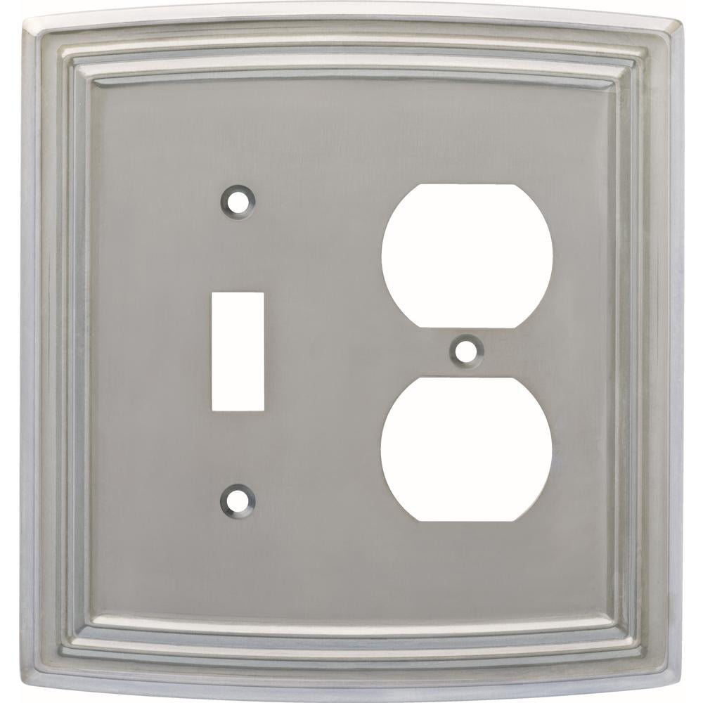Liberty Emery Decorative Light Switch Outlet Cover, Satin Nickel NEW