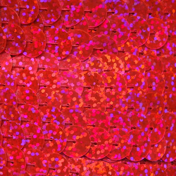 Hot Pink Fluorescent Sequin Trim 10mm Center Stitched Hologram Glitter Multi Reflective Metallic Made in USA