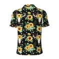 thumbnail image 4 of Rocae Sunflower Skull Boho for Men's Short Sleeve Polo Shirt, Quick Drying Performance Moisture Wicking Sports Men's Golf Shirt Medium, 4 of 9