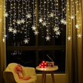 thumbnail image 1 of EIGTHTAIL LED Curtain Lights 13ft/4M 96 LED Snowflake Curtain String Lights Plug-in Memory Window Curtain Lights with 8 Modes Decoration for Christmas  Wedding  Party Wall  Home Decoratio, 1 of 7