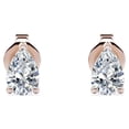 thumbnail image 1 of Pendientes minimalistas JeenMata Diamantes de talla pera 0,5 quilates Oro rosa 18 K sobre plata, 1 of 6