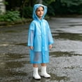 thumbnail image 2 of Frostluinai Boys Girls Long Rain Coat Extra Thick Hooded Waterproof for Kids Students Loose Cuffs Portable Hiking Ages 3-14Y, 2 of 6