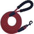 thumbnail image 1 of 128cm Long Heavy Duty Nylon Rope Dog Leash with Soft Padded Handle - for Outdoor Pets, Walking, Playing, Exploring（Red）, 1 of 5