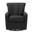 thumbnail image 2 of Baxton Studio Chaise Pivotante Tapissée en Tissu Gris Rayner, 2 of 8