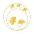 thumbnail image 2 of Decoración de Pared Xihbxyly Metal Hojas de Ginkgo Redondas doradas, 2 of 6