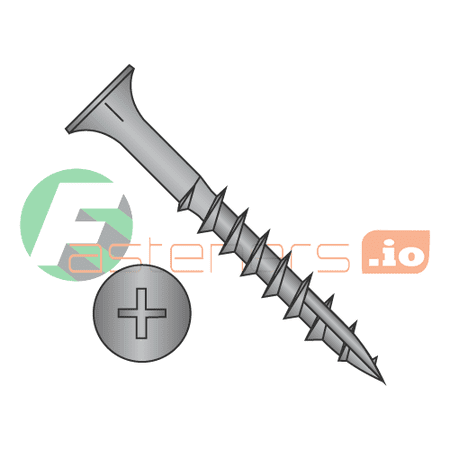 

#6 x 3/4 Deep Thread Wood Screws / Phillips / Flat Head / Steel / Black Oxide / Type 17 Point Pt / With Nibs / Type 17 Point Point / Full Thread / With Nibs (Quantity: 10 000 pcs)
