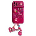 thumbnail image 1 of 3D Strawberry Cute Bear Alien Invisible Espejo Soporte Funda Para Teléfono Compatible Para iPhone 14 13 12 11 Pro Max Xr Xsmax Con Cadena Móvil Suave TPU Cubierta Trasera Carcasa, 1 of 4