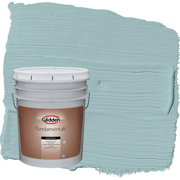 Glidden Fundamentals Lazy River / Blue Satin Exterior Paint, 5 Gallon