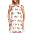 thumbnail image 1 of Balery Dachshund Dog Puppy Vestidos de verano para mujer con estampado: vestido holgado sin mangas, vestido playero informal y cómodo para días calurosos., 1 of 7