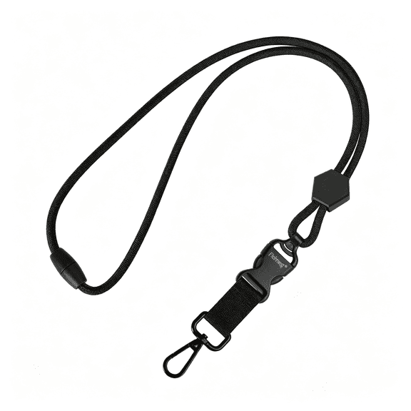 CCOCC Breakaway Neck Lanyards for Id Badges, Adjustable Sturdy Round Cord Heavy Duty Key Lanyard with Detachable for Men Women Car Keys Card Holder (Black)
