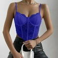 thumbnail image 4 of Texiao Women's Floral Lace Mesh Corset Vest Spaghetti Strap Tops Going Out, 4 of 9