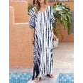 thumbnail image 2 of Cogild Women Swimsuit Cover Ups Ethnic Short Sleeve V Neck Plus Size Beach Kaftan Dresses, 2 of 6