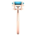 thumbnail image 3 of Clara Pucci 14K Rose Gold Solid Gold Turquoise Solitaire Anniversary Ring for Women - 2 cttw Oval Cut, 3 of 7