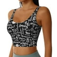 thumbnail image 2 of Fotbe Pasta Bacon Pattern Womens' Sports Bra Longline Wirefree Padded with Medium Support Sports Moisture-Wicking Workou Vest,Tank Top-Large, 2 of 9