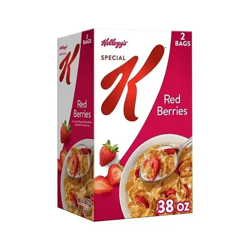 Kellogg’s Special Breakfast Cereal, Family Breakfast, Made with Real Strawberries, Family Size, Red Berries, 38oz Box (2 Bag)