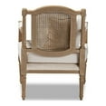 thumbnail image 4 of Baxton Studio Clemence French Provincial Ivory Fabric Upholstered Whitewashed Wood Armchair, 4 of 5