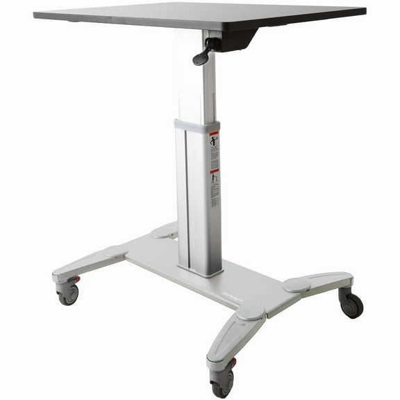StarTech STSCART Mobile Sit/Stand Workstation - Black & Silver