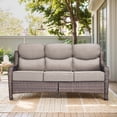 thumbnail image 3 of Gymojoy Patio Furniture 7 Pieces Wicker Outdoor Sectional Sofa Sets, Rattan Conversation Set with Fire Pit Table, Swivel Chairs for Backyard, Pool, 3 of 14