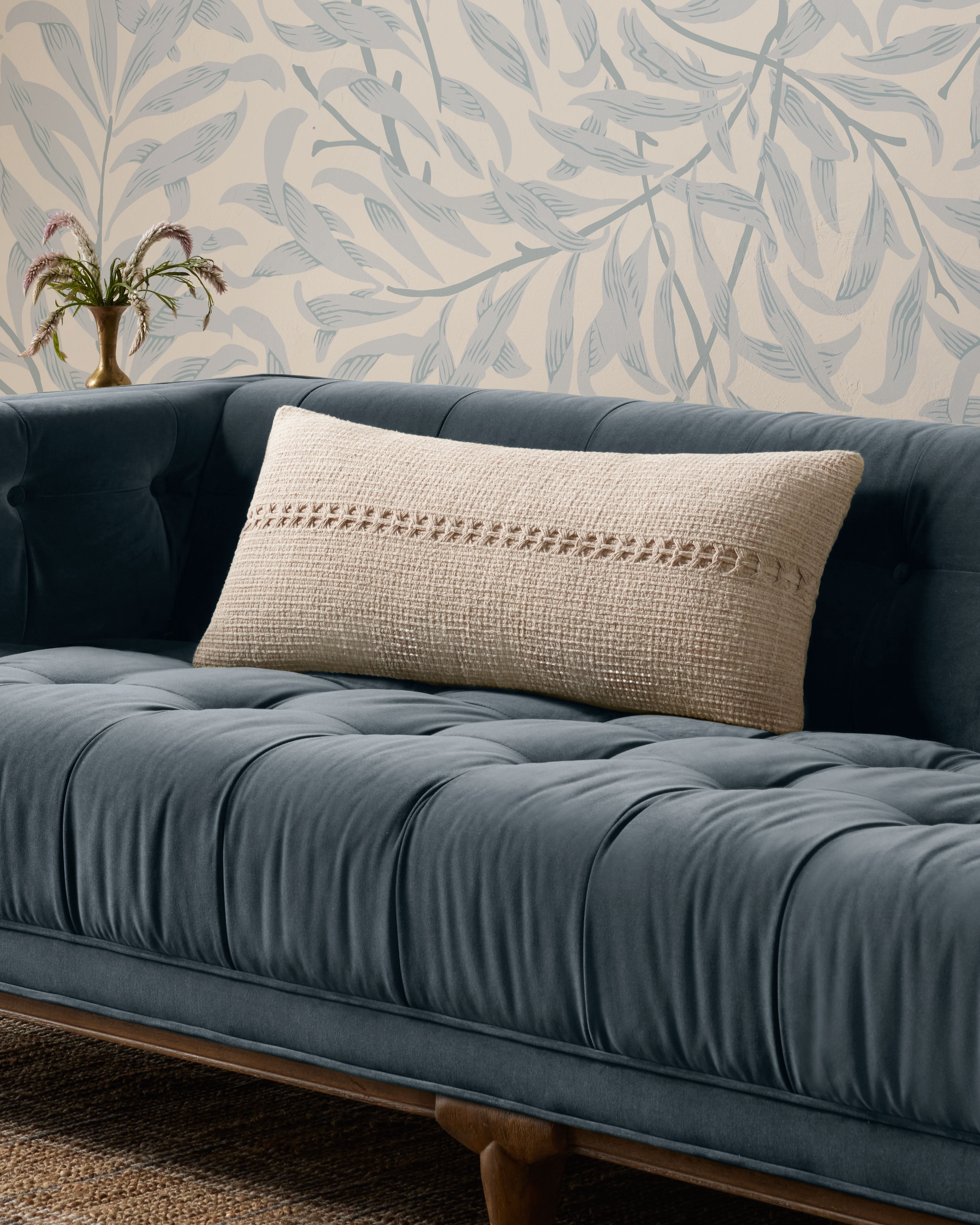 Chris Loves Julia x Loloi Harvey Ivory 12'' x 27'' Decorative Pillow