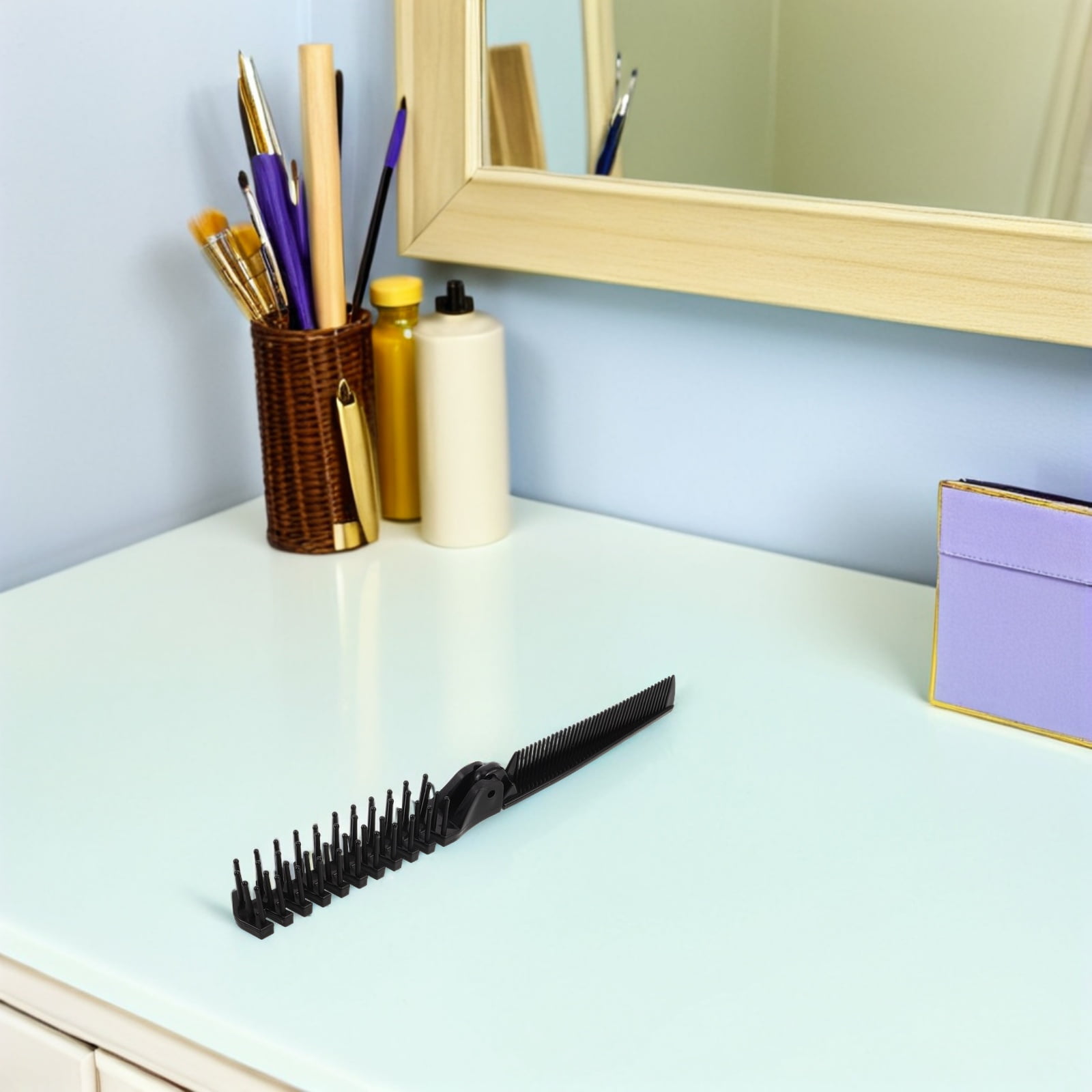 ELAYARD 20Pcs Portable Folding Hair Brush Comb with Gentle Beaded Teeth for Travel and Styling