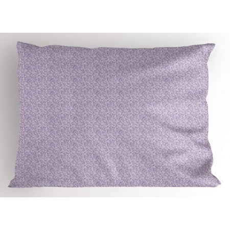 Floral Pillow Sham Scroll Style Ornament With Curly Leaves And