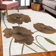 thumbnail image 3 of Floral Decorative Rug, Poppy Flowers Vivid Petals Buds Pastoral Purity Mother Earth Nature Design, Quality Carpet for Bedroom Dorm and Living Room, 6 Sizes, Pale Caramel, by Ambesonne, 3 of 4