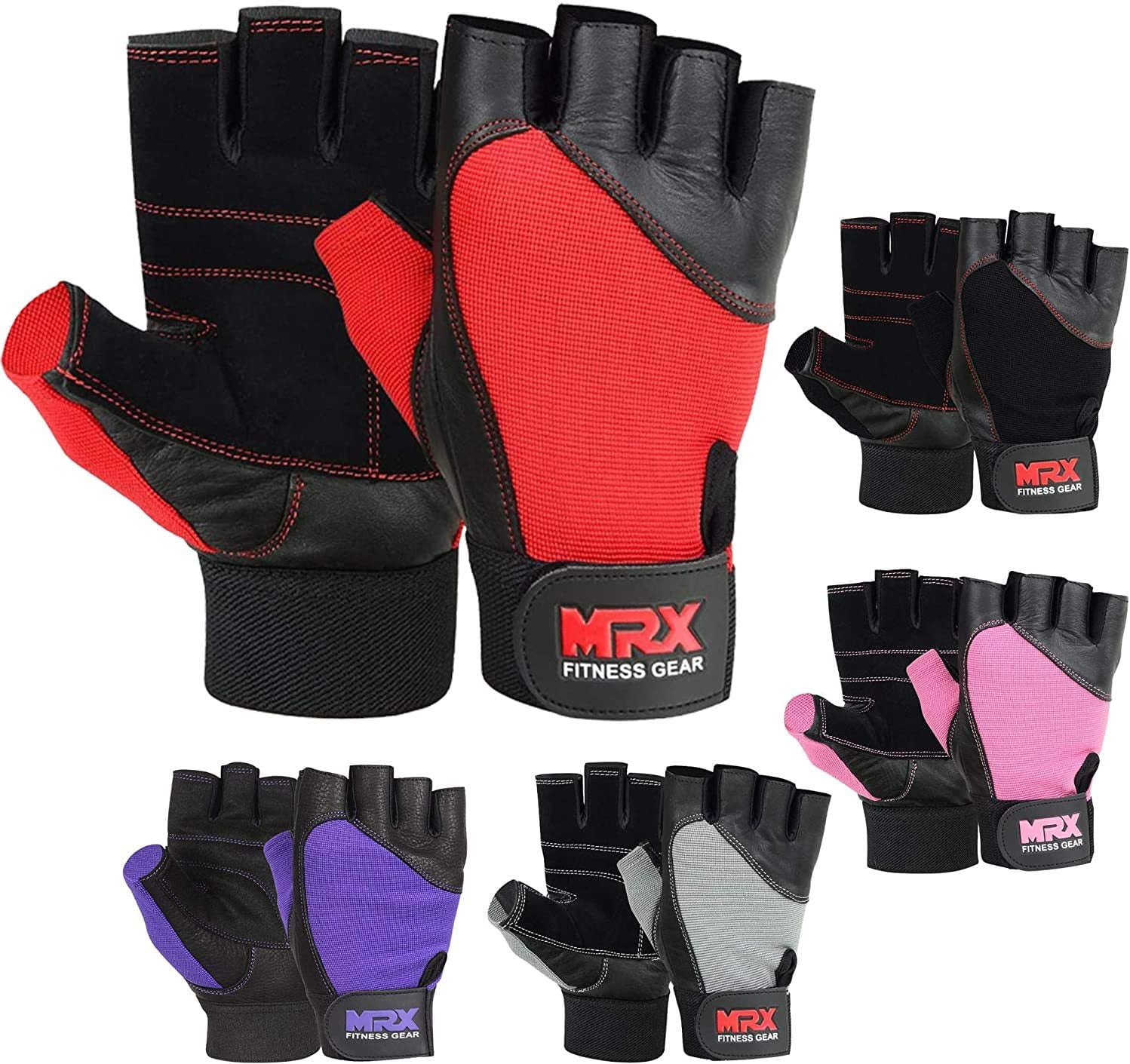 Leather Weight Lifting Gloves Training Exercise Fitness Cycling Bodybuilding 