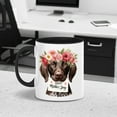 thumbnail image 4 of Happy Mother's Day German Shorthaired Pointer with Flower Crown and Greeting Card 11oz Accent Two-tone Mug GSP Lover Dog Gift Coffee Tea Cup - 13004, 4 of 5