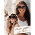 thumbnail image 2 of TINHAO Oversized Square Fit Over Glasses Sunglasses for Women with Hard Case, Trendy Polarized UV400 Wear Over Prescription Glasses Stylish Fashion Ladies, 2 of 7