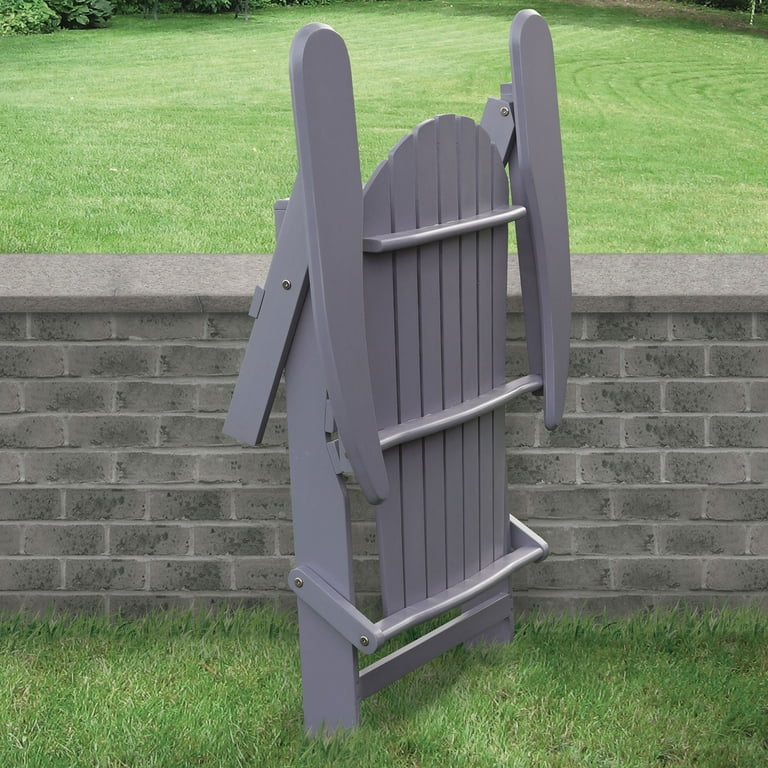 Merry Products Acacia Hardwood Flat Folding Adirondack Patio Chair