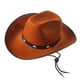 thumbnail image 1 of Sombrero de vaquero occidental Strade Fareast Limited con cordón de viento ala ancha marrón, 1 of 8
