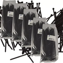 New Black 500 Pcs. 8 Inch Zip Ties Nylon 40 Lbs Uv Weather Resistant Wire Cable