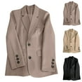 thumbnail image 4 of EQWLJWE Oversized Blazers for Women Plus Size Fall Blazers Long Sleeve Open Front Gold Button Work Office Blazer Jackets with Pockets Office Jackets for Winter Women Clearance Office Jackets, 4 of 4