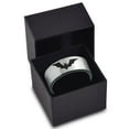 thumbnail image 3 of Tungsten Bat Spread Wings Band Ring 8mm Men Women Comfort Fit Brushed Gray Flat Cut Black Polished, 3 of 4