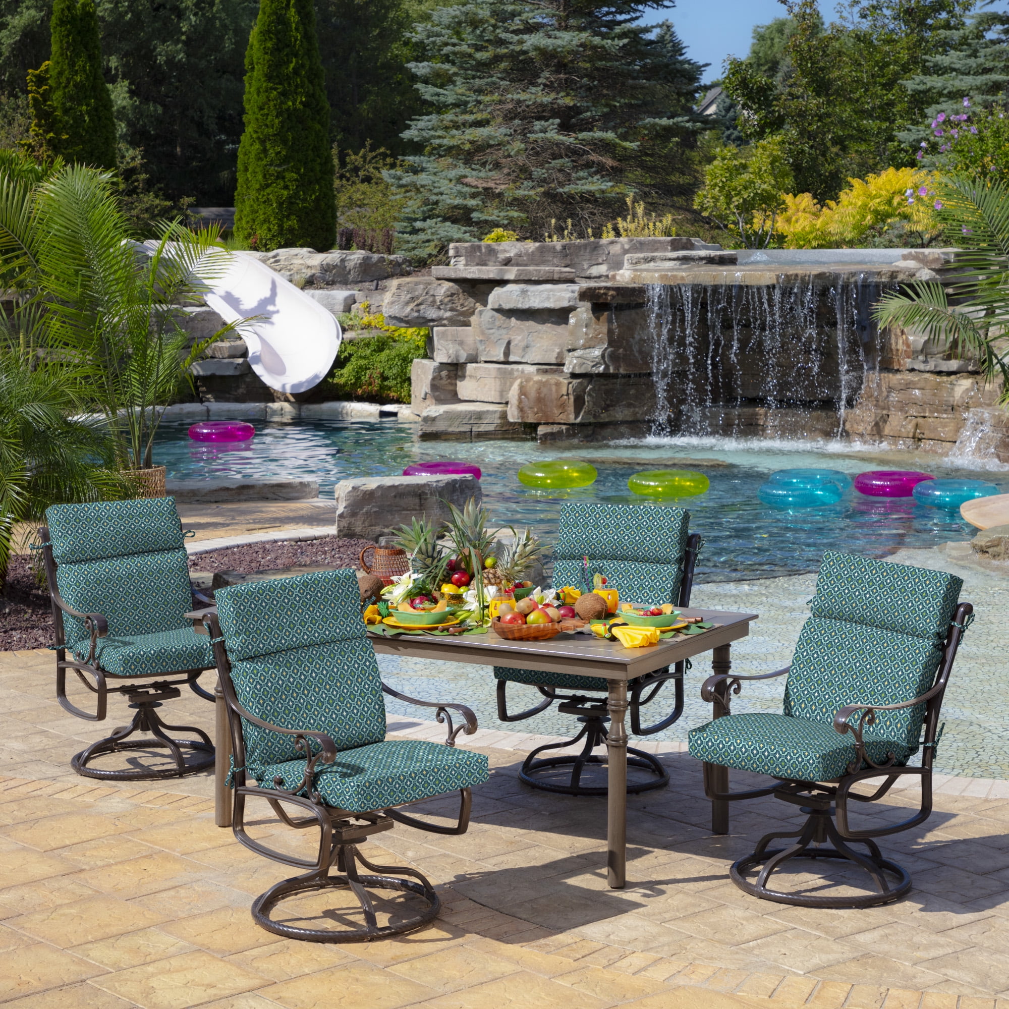 Arden Selections Alana Tile 44 x 21 in. Outdoor Dining Chair Cushion